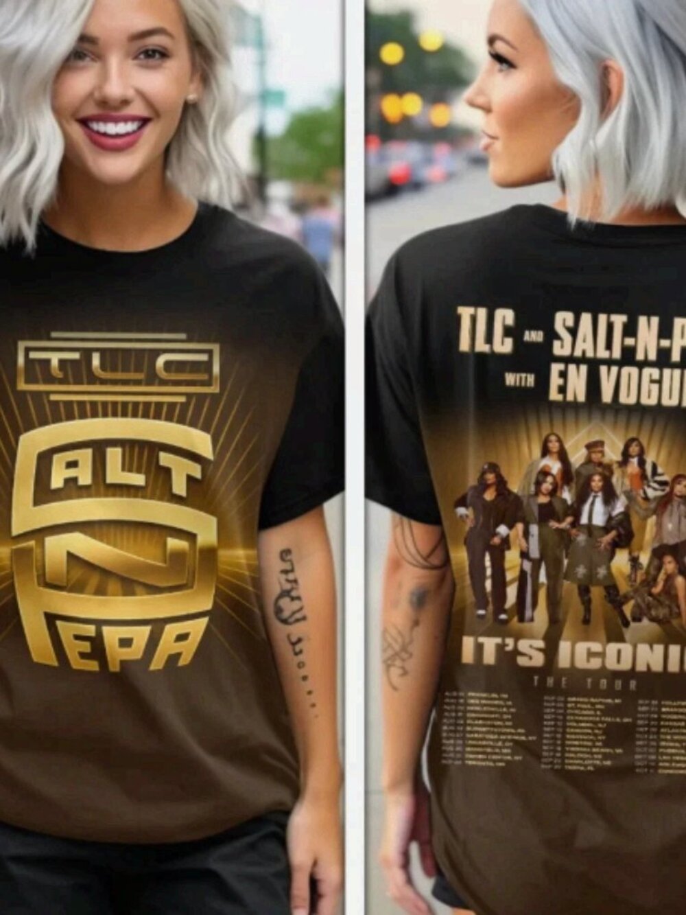 TLC Salt-N-Pepa En Vogue It's Iconic Tour Black T-Shirt
